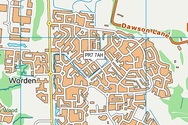 PR7 7AH map - OS VectorMap District (Ordnance Survey)