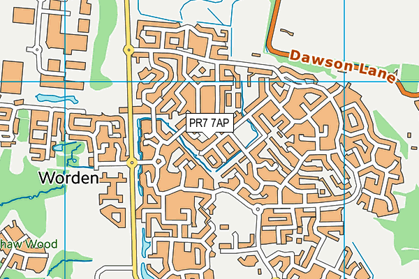 PR7 7AP map - OS VectorMap District (Ordnance Survey)