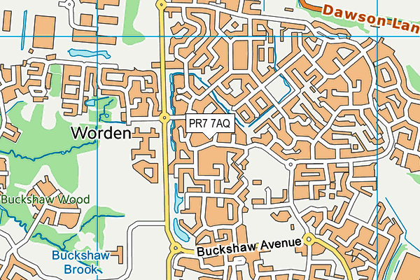 PR7 7AQ map - OS VectorMap District (Ordnance Survey)
