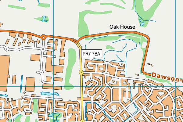 PR7 7BA map - OS VectorMap District (Ordnance Survey)