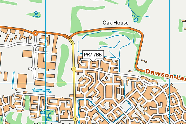 PR7 7BB map - OS VectorMap District (Ordnance Survey)