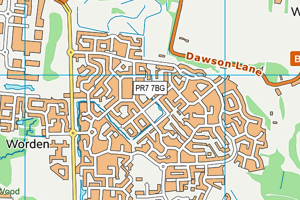 PR7 7BG map - OS VectorMap District (Ordnance Survey)
