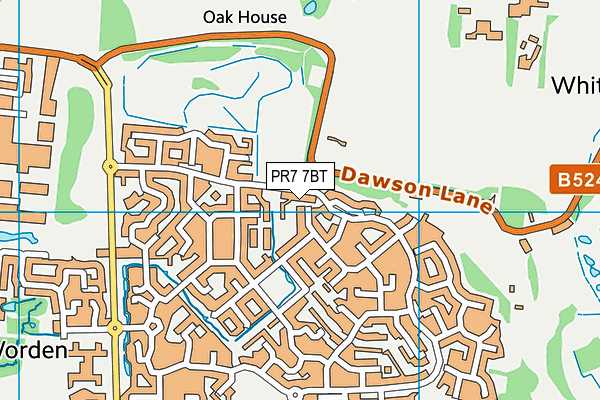 PR7 7BT map - OS VectorMap District (Ordnance Survey)