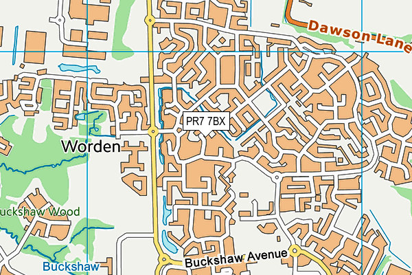 PR7 7BX map - OS VectorMap District (Ordnance Survey)