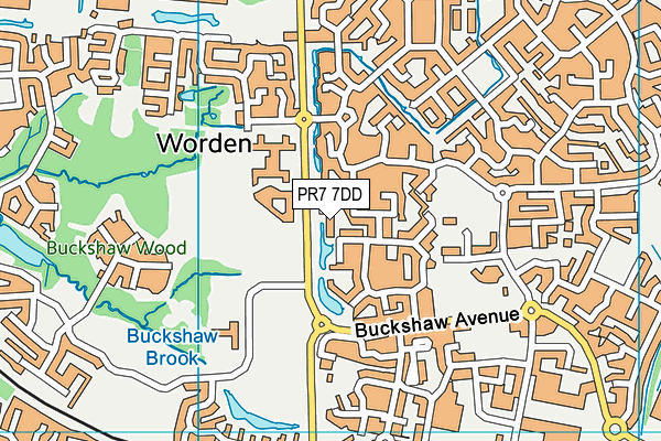 PR7 7DD map - OS VectorMap District (Ordnance Survey)