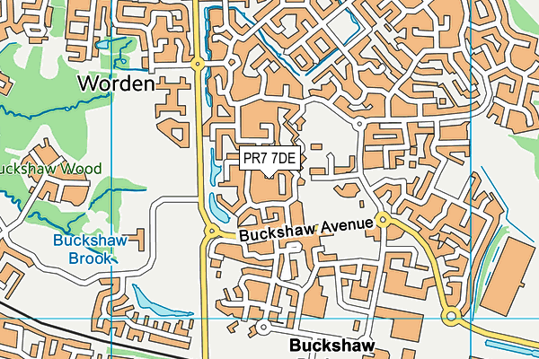 PR7 7DE map - OS VectorMap District (Ordnance Survey)