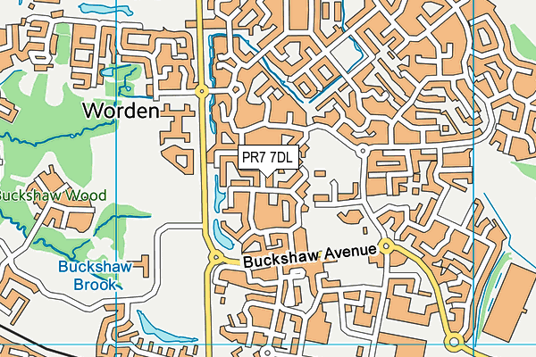 PR7 7DL map - OS VectorMap District (Ordnance Survey)