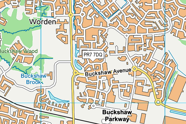 PR7 7DQ map - OS VectorMap District (Ordnance Survey)