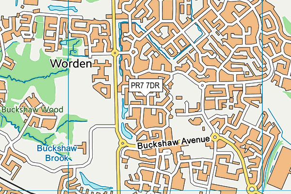 PR7 7DR map - OS VectorMap District (Ordnance Survey)