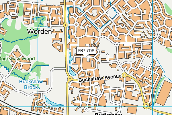 PR7 7DS map - OS VectorMap District (Ordnance Survey)