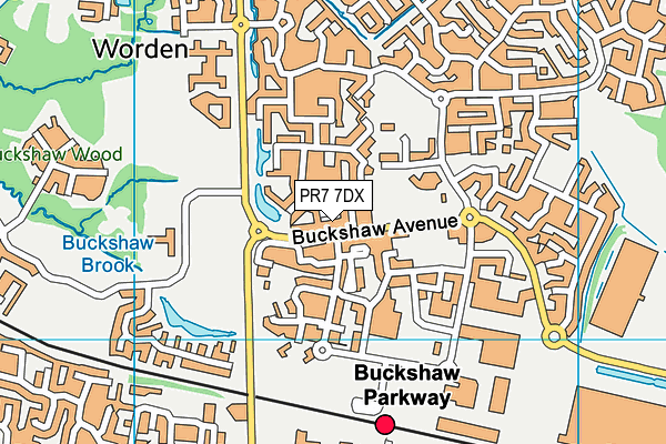 PR7 7DX map - OS VectorMap District (Ordnance Survey)