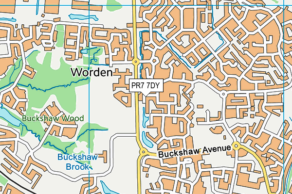 PR7 7DY map - OS VectorMap District (Ordnance Survey)