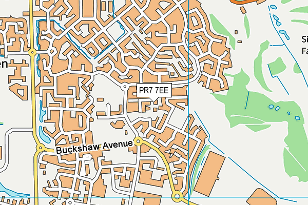 PR7 7EE map - OS VectorMap District (Ordnance Survey)