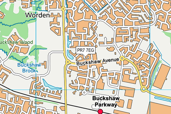 PR7 7EG map - OS VectorMap District (Ordnance Survey)