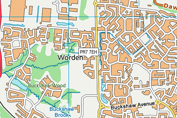 PR7 7EH map - OS VectorMap District (Ordnance Survey)