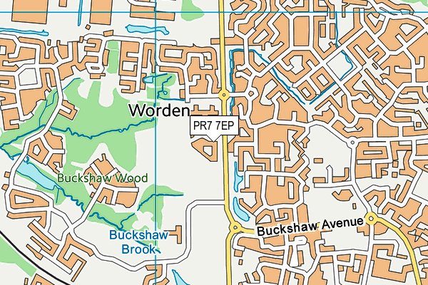 PR7 7EP map - OS VectorMap District (Ordnance Survey)