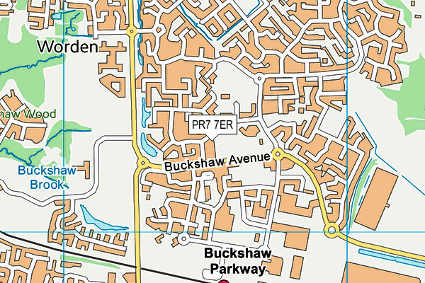 PR7 7ER map - OS VectorMap District (Ordnance Survey)