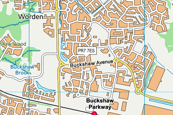 PR7 7ES map - OS VectorMap District (Ordnance Survey)