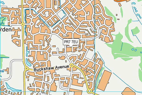 PR7 7EU map - OS VectorMap District (Ordnance Survey)