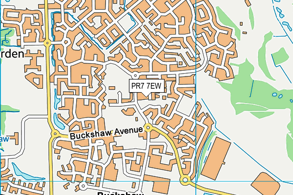 PR7 7EW map - OS VectorMap District (Ordnance Survey)