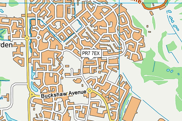 PR7 7EX map - OS VectorMap District (Ordnance Survey)