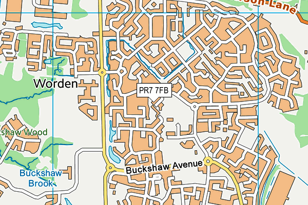 PR7 7FB map - OS VectorMap District (Ordnance Survey)