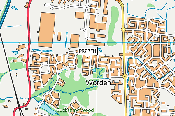 PR7 7FH map - OS VectorMap District (Ordnance Survey)