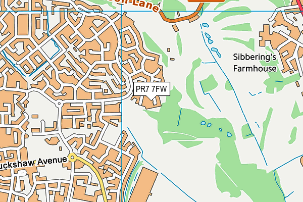 PR7 7FW map - OS VectorMap District (Ordnance Survey)