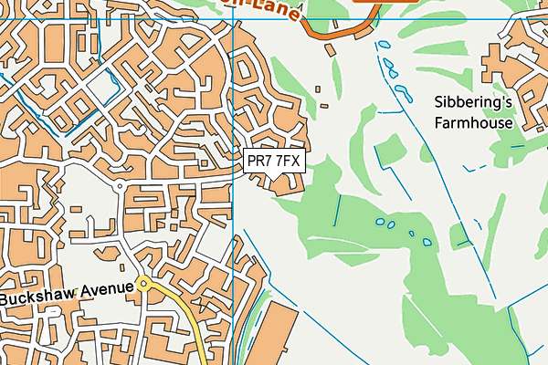 PR7 7FX map - OS VectorMap District (Ordnance Survey)