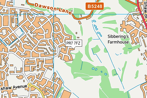 PR7 7FZ map - OS VectorMap District (Ordnance Survey)