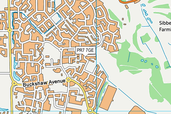 PR7 7GE map - OS VectorMap District (Ordnance Survey)