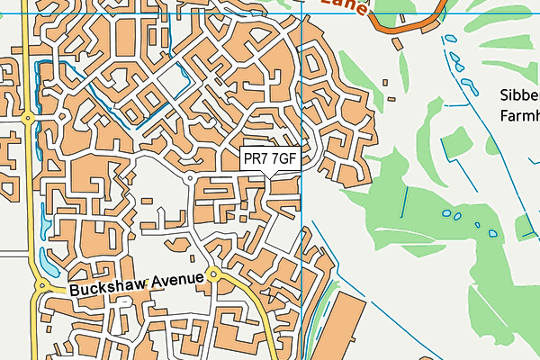 PR7 7GF map - OS VectorMap District (Ordnance Survey)