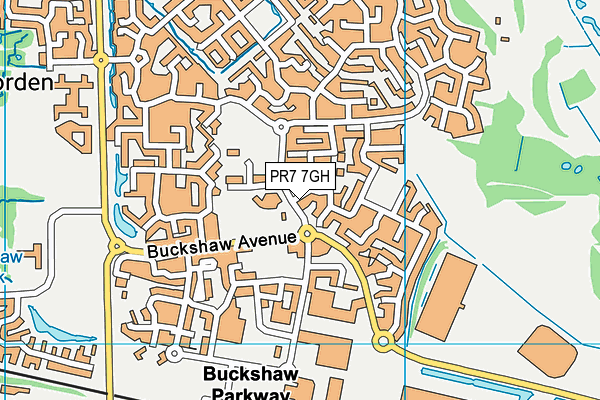 PR7 7GH map - OS VectorMap District (Ordnance Survey)