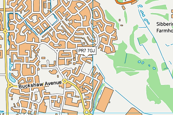 PR7 7GJ map - OS VectorMap District (Ordnance Survey)