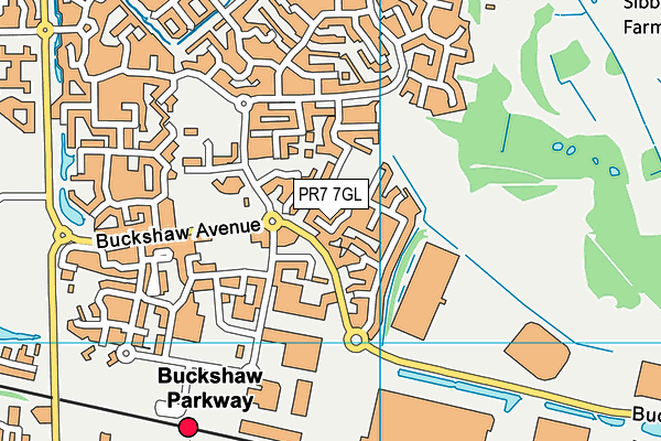 PR7 7GL map - OS VectorMap District (Ordnance Survey)