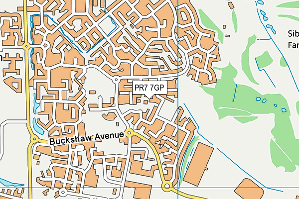 PR7 7GP map - OS VectorMap District (Ordnance Survey)