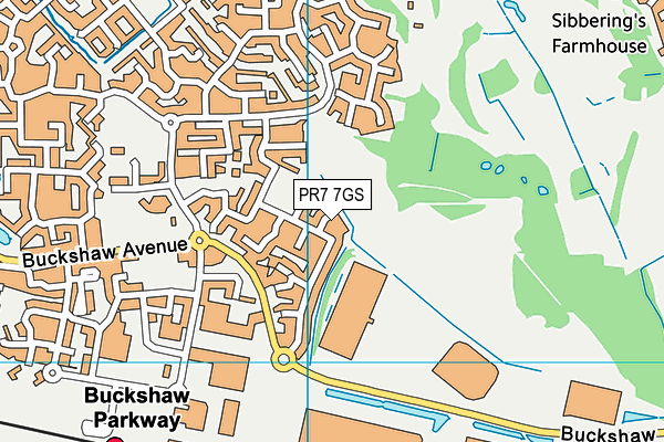 PR7 7GS map - OS VectorMap District (Ordnance Survey)