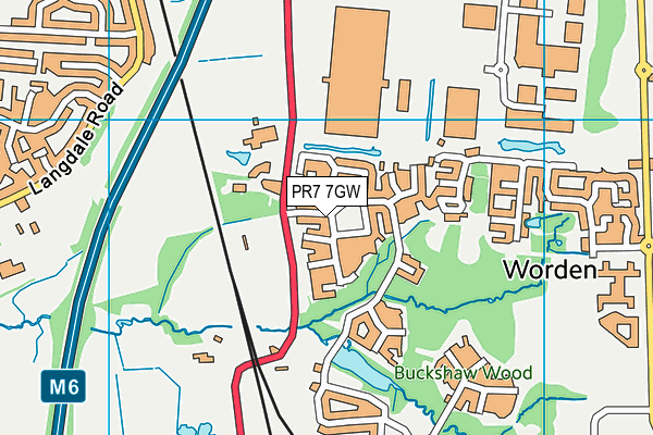 PR7 7GW map - OS VectorMap District (Ordnance Survey)