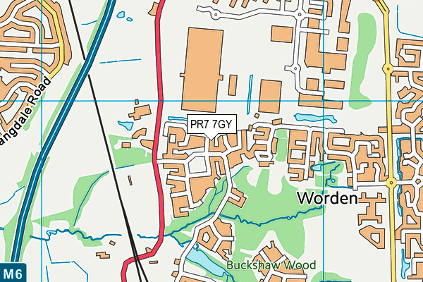 PR7 7GY map - OS VectorMap District (Ordnance Survey)