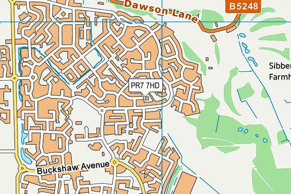 PR7 7HD map - OS VectorMap District (Ordnance Survey)