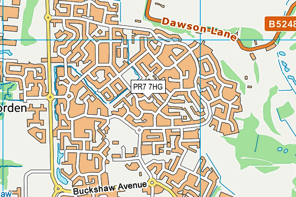 PR7 7HG map - OS VectorMap District (Ordnance Survey)
