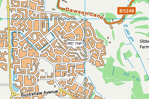 PR7 7HP map - OS VectorMap District (Ordnance Survey)