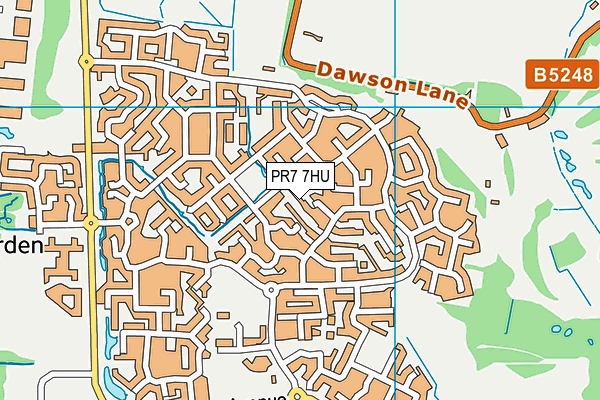 PR7 7HU map - OS VectorMap District (Ordnance Survey)