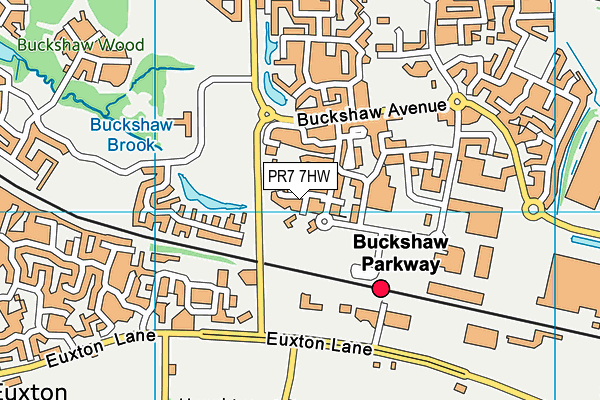 PR7 7HW map - OS VectorMap District (Ordnance Survey)