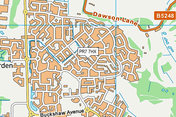 PR7 7HX map - OS VectorMap District (Ordnance Survey)