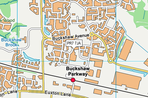 PR7 7JA map - OS VectorMap District (Ordnance Survey)