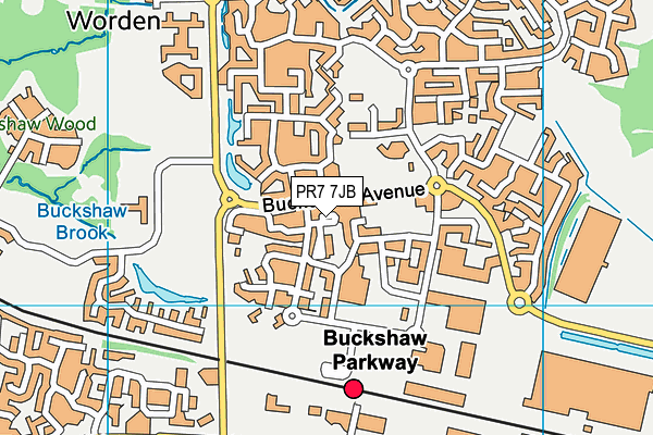 PR7 7JB map - OS VectorMap District (Ordnance Survey)