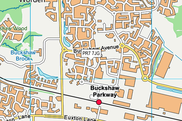 PR7 7JG map - OS VectorMap District (Ordnance Survey)