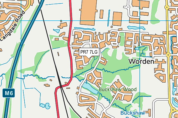 PR7 7LG map - OS VectorMap District (Ordnance Survey)
