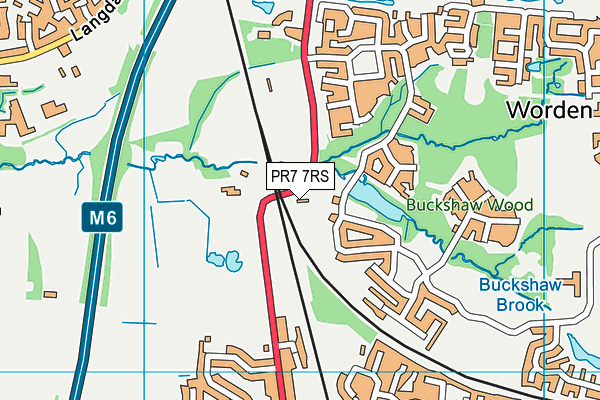 PR7 7RS map - OS VectorMap District (Ordnance Survey)